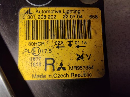 LAMPA FAR PREDNJA STRANA MITSUBISHI COLT VI 6 MR957354