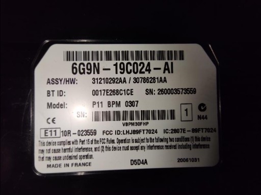 MODUL BLUETOOTH VOLVO V70 XC60 31282130