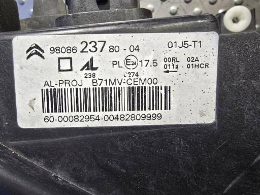 CITROEN C4 II DS4 REDIZAJN 15- OBIČNA LED 9808623780 LAMPA FAR PREDNJA STRANA