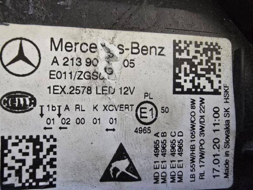 MERCEDES-BENZ E W213 REDIZAJN MULTIBEAM A2139061605 LAMPA FAR PREDNJA STRANA DESNA