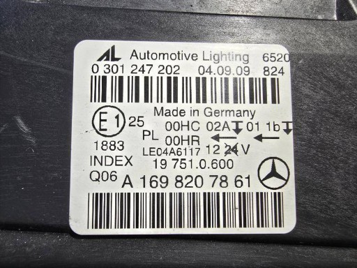 MERCEDES-BENZ B W245 05- A1698207861 LAMPA FAR PREDNJA STRANA DESNA LEČA