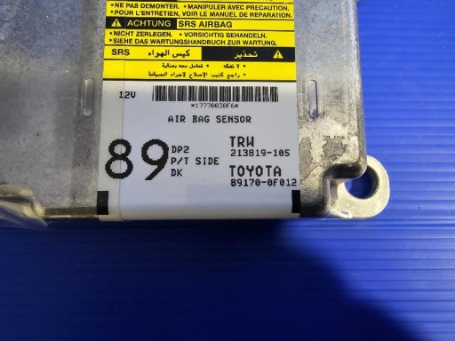 TOYOTA COROLLA VERSO II 89170-0F012 SENSOR AIRBAG MODUL ORIGINAL