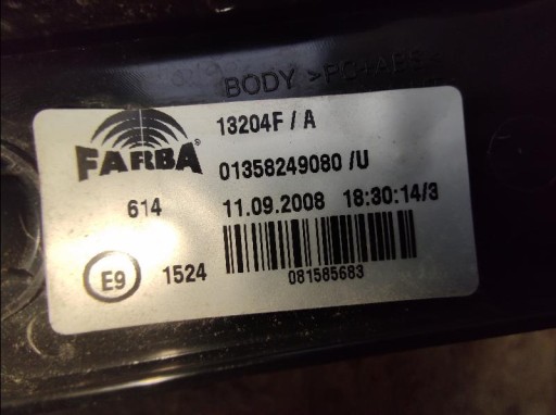 LAMPA FAR ZADNJA  STRANA FIAT FIORINO BIPPER NEMO QUBO