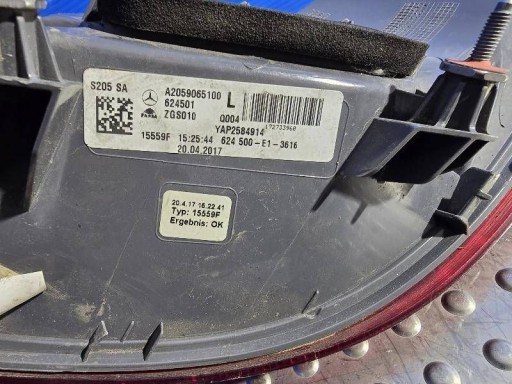 LAMPA FAR ZADNJA  ZADNJI STRANA LIJEVA MERCEDES-BENZ C W205 KARAVAN 14- LED A2059065100