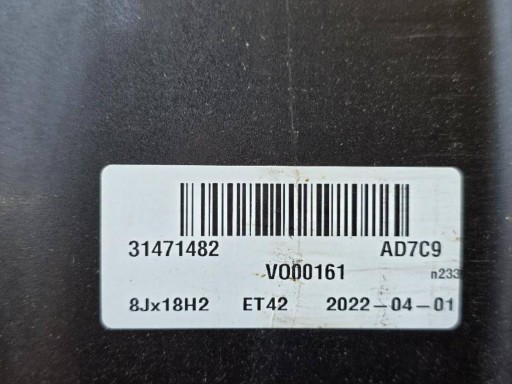 FELGA ALUMINIJSKA 18 VOLVO S60 V60 V90 8JX18H2 ET42 31471482 FELGA ALUMINIJSKA 18 VOLVO S60 V60 V90 8JX18H2 ET42 31471482