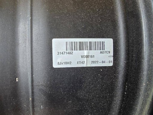 FELGA ALUMINIJSKA 18 VOLVO V60 S60 8JX18H2 ET42 31471482 FELGA ALUMINIJSKA 18 VOLVO V60 S60 8JX18H2 ET42 31471482