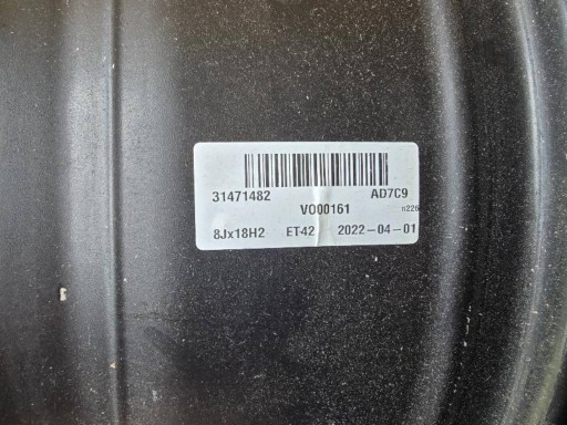FELGA ALUMINIJSKA 18 VOLVO V60 S60 8JX18H2 ET42 31471482 FELGA ALUMINIJSKA 18 VOLVO V60 S60 8JX18H2 ET42 31471482