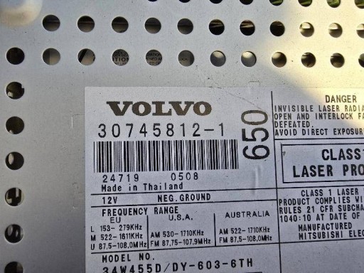 RADIO CD STANICA MULTIMEDIALNA VOLVO S60 I REDIZAJN XC70 30745812 RADIO CD STANICA MULTIMEDIALNA VOLVO S60 I REDIZAJN XC70 30745812