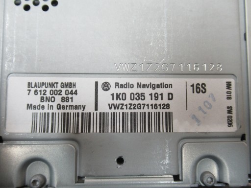 RADIO VW GOLF V 5 1K0035191D
