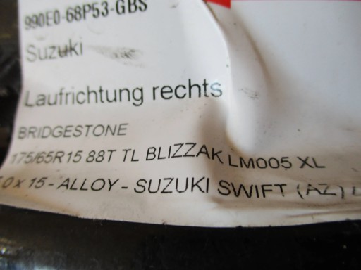 FELGA ALUMINIJSKA SUZUKI SWIFT 5JX15 ET40 4X100 FELGA ALUMINIJSKA SUZUKI SWIFT 5JX15 ET40 4X100