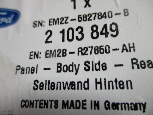 BLATOBRAN ZADNJI DESNA STRANA OPLATA FORD S MAX MK2
