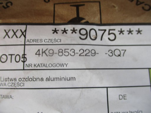 LAJSNA KROM MASKE SREDNJA LIJEVA STRANA AUDI A6 C8 ALLROAD LAJSNA KROM MASKE SREDNJA LIJEVA STRANA AUDI A6 C8 ALLROAD