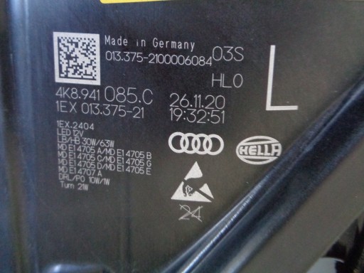 LAMPA FAR LIJEVI AUDI A7 4K8 RS6 C8 RS7 18- LASER LED