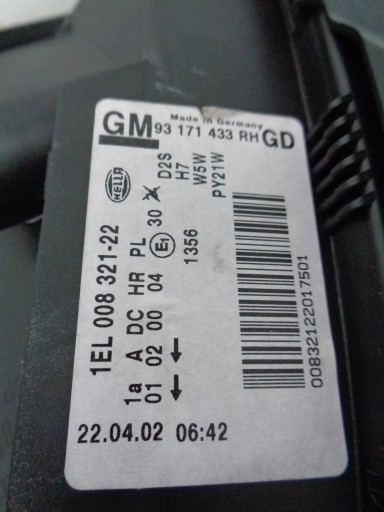 NOVO LAMPA FAR DESNA STRANA OPEL VECTRA C 02-05 XENON