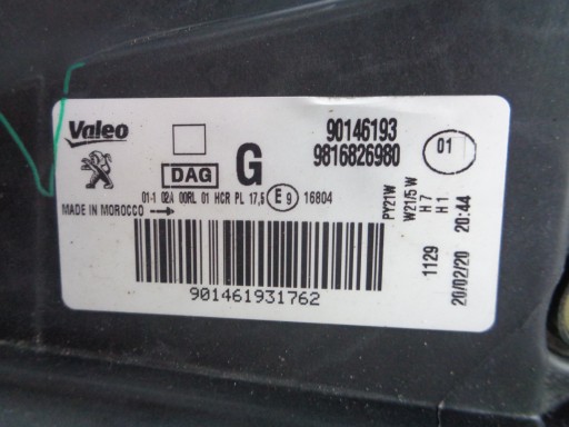 LAMPA FAR LIJEVA STRANA PEUGEOT PARTNER 18-