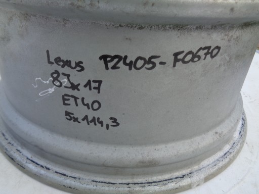 FELGA ALUMINIJSKA LEXUS 8JX17 ET40 5X114,3 FELGA ALUMINIJSKA LEXUS 8JX17 ET40 5X114,3