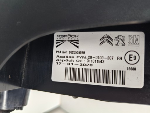 LAMPA FAR DESNA STRANA ZADNJA CITROEN BERLINGO IV 18- RIFTER LED ISPOD GEPEKA