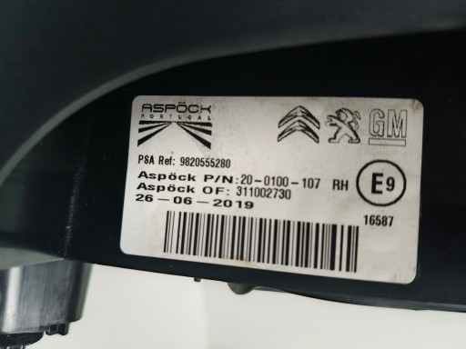 LAMPA FAR DESNA STRANA ZADNJA CITROEN BERLINGO IV 18- PEUGEOT PARTNER ISPOD GEPEKA