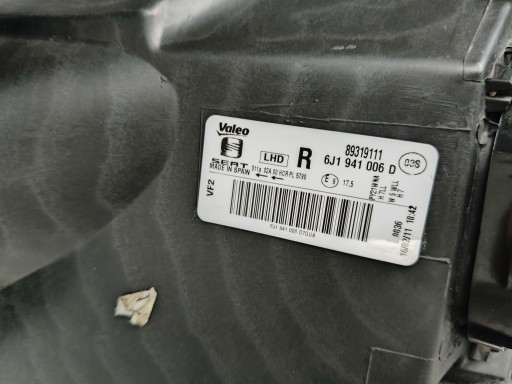 LAMPA FAR DESNA STRANA SEAT IBIZA 6J 6J0 08-12