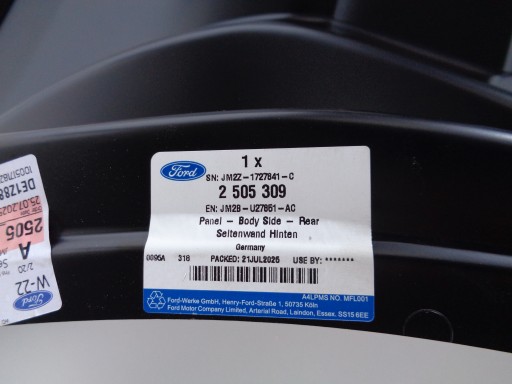 BLATOBRAN LIJEVA STRANA ZADNJI FORD GALAXY MK4 15- NR 51090