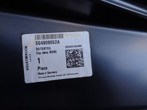 BLATOBRAN DESNA STRANA ZADNJI VW GOLF VII 7 5G 5G0 12- HATCHBACK (OBIČNI) NR 49080