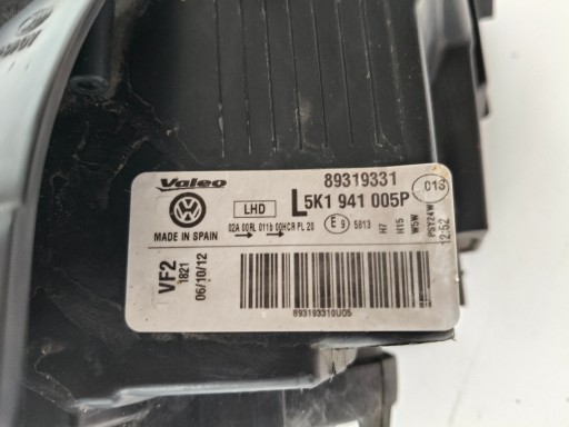 LAMPA FAR LIJEVA STRANA VW GOLF VI 6 5K 5K0 08-12 VALEO