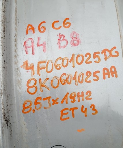 AUDI A4 B8 4K0 A6 C6 4F0 ALU FELGA 8,5JX19 ET43
