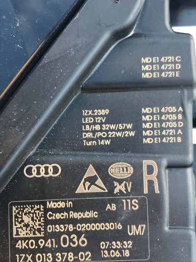 AUDI A6 S6 C8 LAMPA FAR DESNA STRANA MATRIX 4K0941036 AUDI A6 S6 C8 LAMPA FAR DESNA STRANA MATRIX 4K0941036