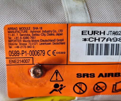 MAZDA CX5 17-20 AIRBAG NOSAČ  SJEDALO DESNA STRANA