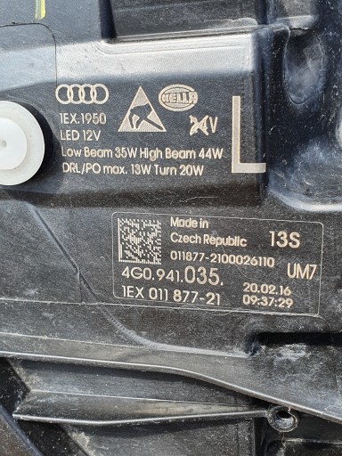AUDI A6 C7 REDIZAJN LAMPA FAR LIJEVA STRANA LED MATRIX 4G0941035