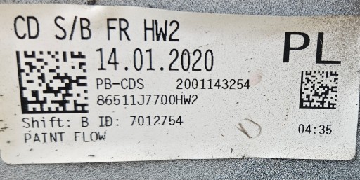 KIA PRO CEED PROCEED 18-21 BRANIK PREDNJA STRANA 86511-J7700