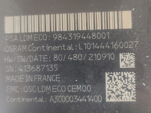 CITROEN DS4 PEUGEOT MODUL BALAST LED