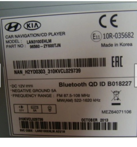 HYUNDAI IX35 13-15 NAVI NAVIGACIJA GPS ORIGINAL
