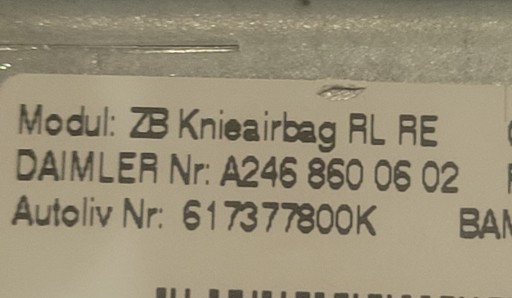 MERCEDES B-KLASA W246 GLA NOSAČ AIRBAG KOLAN