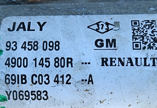 OPEL VIVARO B RENAULT TRAFIC III LETVA 93458098 490014580R