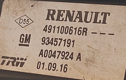 OPEL VIVARO B RENAULT TRAFIC III LETVA 93458098 490014580R