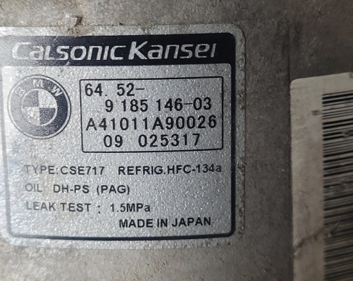 BMW X6 E71 3.0 D KOMPRESOR PUMPA KLIMATIZACIJE