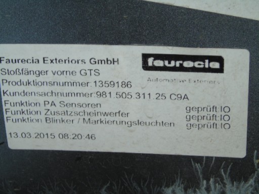 PORSCHE BOXSTER CAYMAN GTS 98150531123 BRANIK