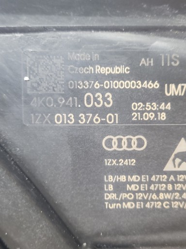 AUDI A6 C8 4K0 LAMPA FAR LIJEVA STRANA FULL LED 4K0941033