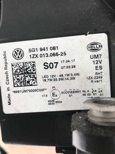 VW GOLF 7 REDIZAJN GTI LAMPA FAR FULL LED LIJEVA STRANA 5G1941081