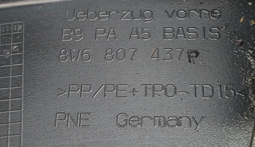 AUDI A5 F5 8W6 REDIZAJN 19-24 BRANIK PREDNJA STRANA 8W6807437P