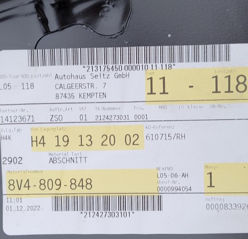 AUDI A3 8V4 13-19 PRAG GOLI OPLATA DESNA STRANA