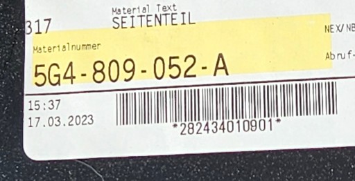 VW GOLF VII 7 BLATOBRAN OPLATA DESNA STRANA ZADNJI 5G4809052