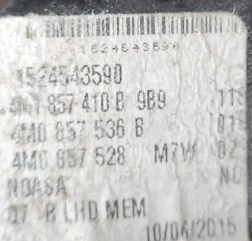 AUDI Q7 2 4M0 15-19 RETROVIZOR LIJEVA 12PIN DESNA 8PIN