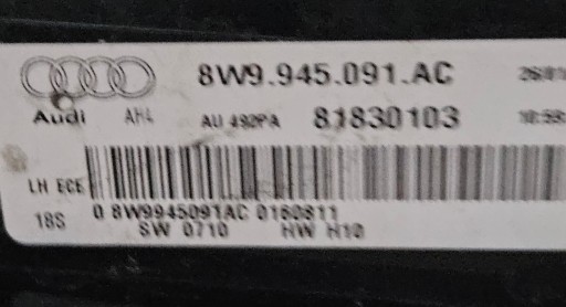 AUDI A4 B9 REDIZAJN 19-23 LAMPA FAR LED LIJEVA STRANA 8W9945091AC