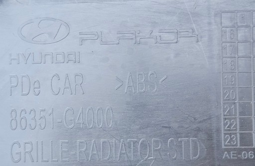 HYUNDAI I30 17-18 MASKA CASCADA NOVO 86351-G4000