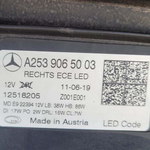 MERCEDES GLC REDIZAJN LAMPA FAR DESNA STRANA FULL LED A2539065003