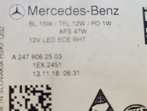MERCEDES B-KLASA W247 FULL LED LIJEVA STRANA A2479062503