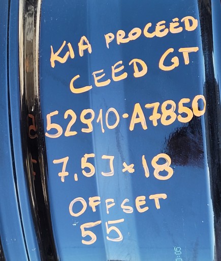 KIA CEED GT PROCEED ALU FELGA 52910-A7850 7.7JX018 OFFSET 55