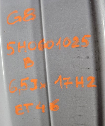 VW GOLF 8 VIII ALU FELGA 6.5JX17 ET46 5H0601025B
